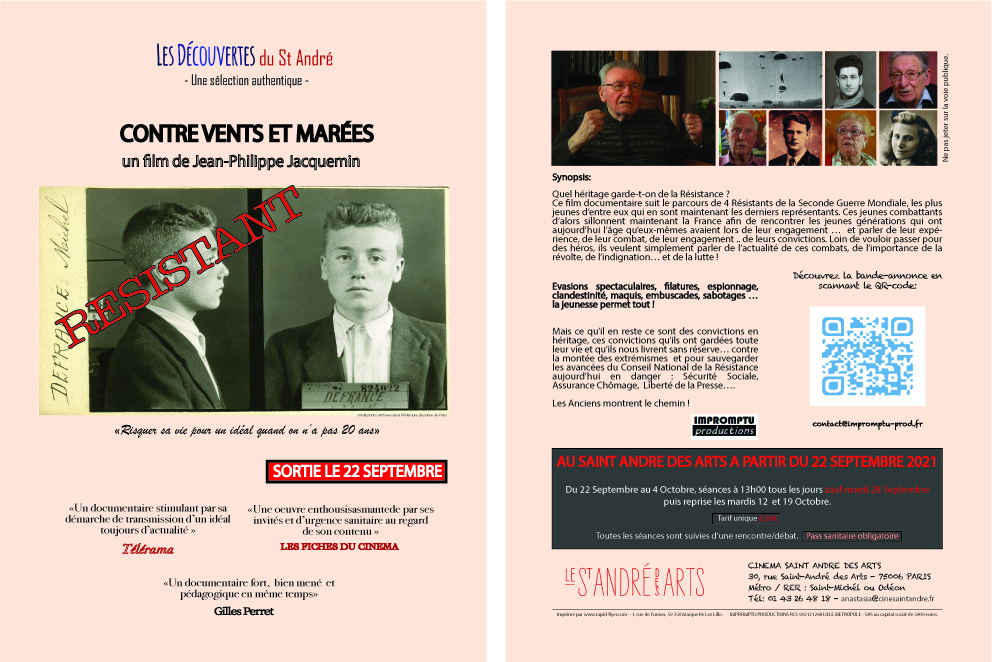 Flyer Projections Saint Andre des Arts 2021